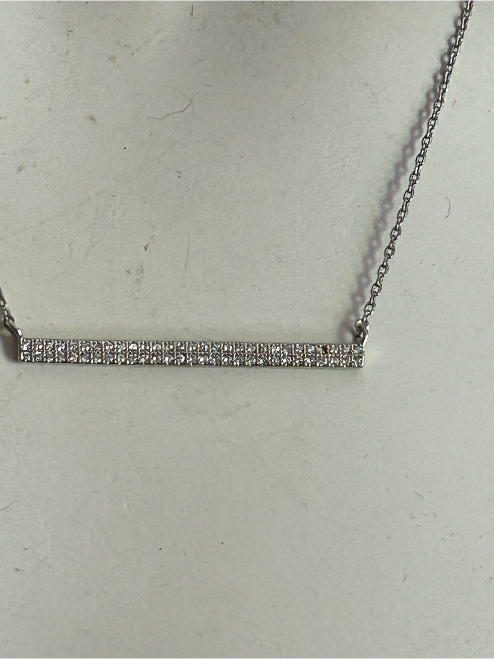 4/$100 Silver Bar Necklace with Pavé Crystals - Silver